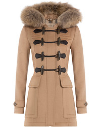 Burberry Brit Blackwell Wool Duffle Coat With Fur