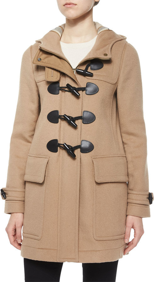 Burberry Brit Finsdale Toggle Hooded Coat, $1,095 | Neiman Marcus |  Lookastic