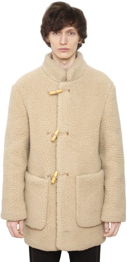 Christophe Lemaire Wool Blend Shearling Effect Coat, $1,196