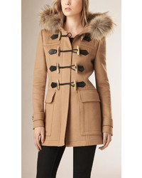 Uitsteken Overredend wolf Burberry Detachable Fur Trim Wool Duffle Coat, $1,395 | Burberry | Lookastic