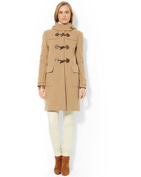 Lauren Ralph Lauren Wool Cashmere Blend Hooded Toggle Front Walker Coat