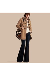 Burberry Wool Duffle Coat With Check And Hearts Lining