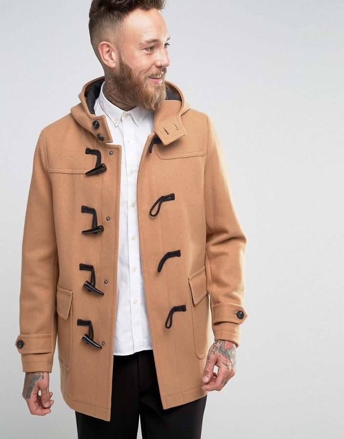 Asos Wool Mix Duffle Coat In Camel, $106 | Asos | Lookastic