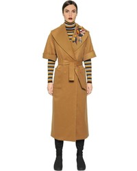 Camel Embroidered Coat