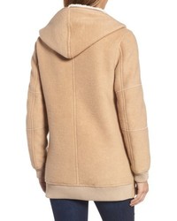 BCBGeneration Asymmetrical Hooded Wool Blend Coat