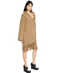 Sportmax Fringed Double Breasted Camel Coat