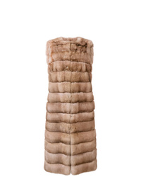 Camel Fur Sleeveless Coat