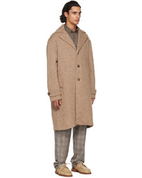 Etro Beige Brown Wool Twill Pattern Coat