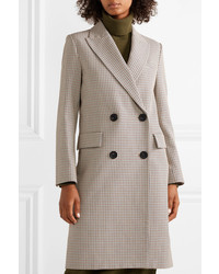 Theory Genesis Double Breasted Houndstooth Cotton And Wool Blend Coat