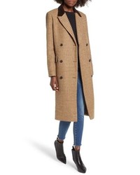 MOON RIVE R Houndstooth Double Breasted Coat