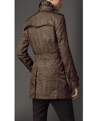 Burberry Mid Length Tweed Graphic Technical Trench Coat