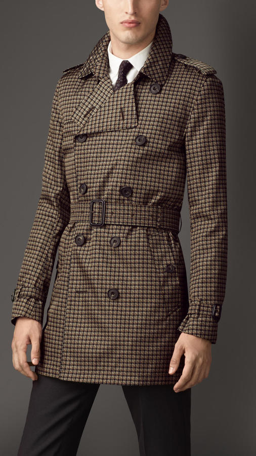 Burberry Mid Length Tweed Graphic Technical Trench Coat, $2,195 ...