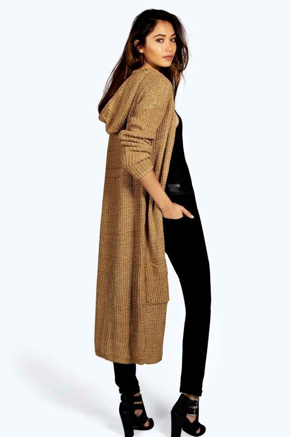 longline hooded cardigan