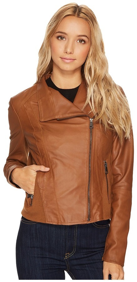 Andrew Marc Marc New York By Felix 19 Feather Leather Jacket Coat, $405 |  Zappos | Lookastic