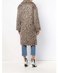Kenzo Leopard Print Double Breasted Coat