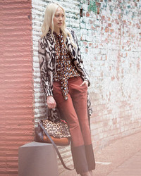 Diane von Furstenberg Mahala Leopard Silk Wool Coat