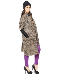 N°21 Leopard Alpaca Jacquard Cloth Coat