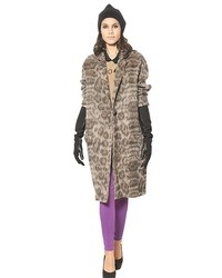 N°21 Leopard Alpaca Jacquard Cloth Coat