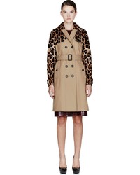 Burberry Prorsum Tan Mink Leather Trench Coat