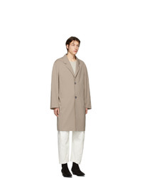 Lemaire Beige Wool Chesterfield Coat