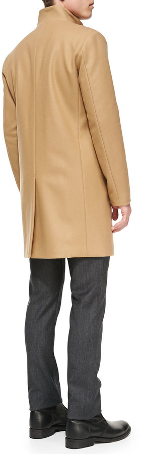 Theory Belvin Wool Blend Coat Camel, $745, Neiman Marcus