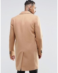Asos Brand Wool Mix Overcoat In Camel