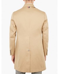 Thom Browne Camel Cotton Overcoat