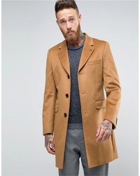 Ted Baker Cashmere Mix Overcoat In Camel