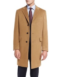 Neiman Marcus Classic Cashmere Single Breasted Topcoat Camel