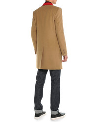 Givenchy Color Block Wool Topcoat Camel