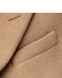 Jil Sander Double Breasted Camel And Wool Blend Coat