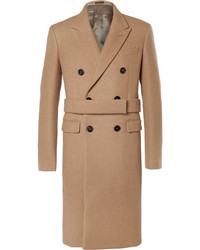 Jil Sander Double Breasted Camel And Wool Blend Coat