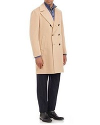 Luciano Barbera Double Breasted Overcoat Nude Size 44