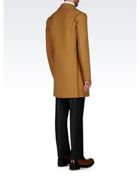 Emporio Armani Double Breasted Runway Coat In Wool Blend