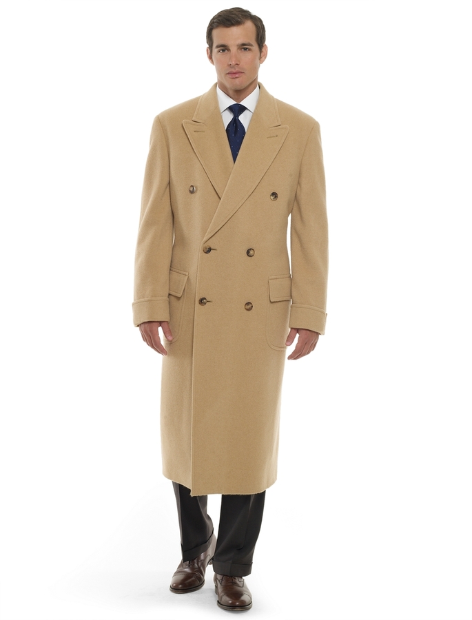 Brooks Brothers Golden Fleece Camel Hair Double Breasted Polo Overcoat