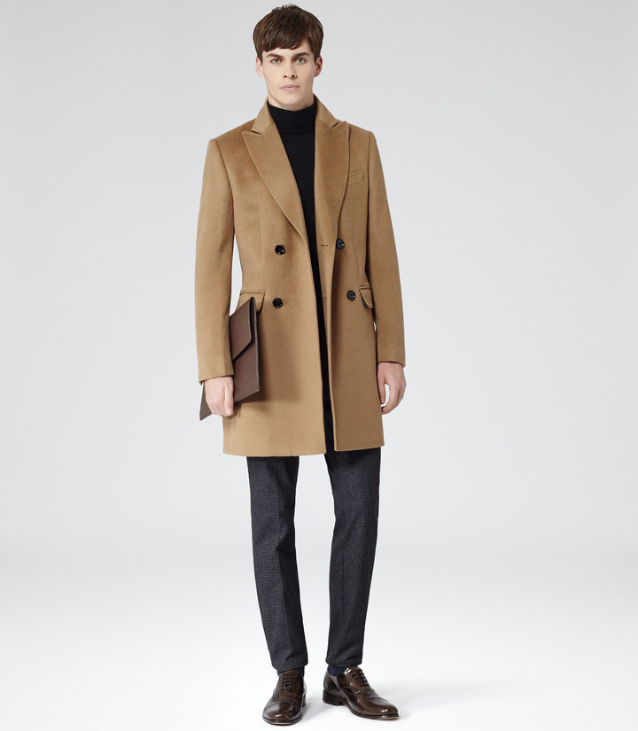 Reiss Kanye Double Breasted Coat Lapel, $660 | Reiss | Lookastic