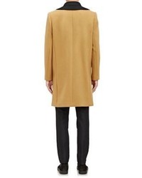 Tim Coppens Melton Overcoat With Zip Off Scarf Tan Size 50 Eu