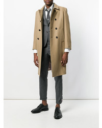 Thom Browne Melton Wool Pintuck Bal Collar Overcoat