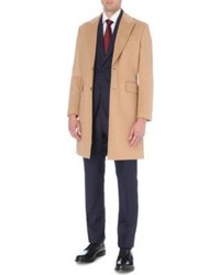Hardy Amies Single Breasted Wool And Cashmere Blend Overcoat