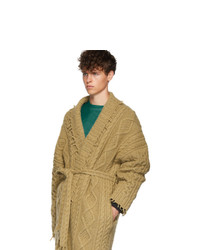 Alanui Tan Knitted Fisherman Coat