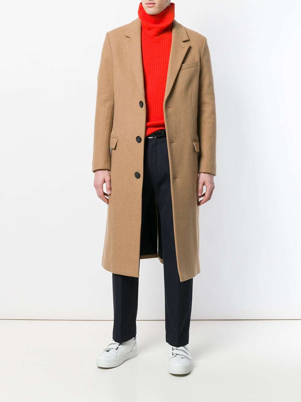 AMI Alexandre Mattiussi Three Buttons Long Coat, $949 | farfetch.com ...