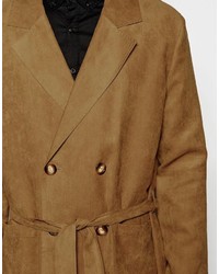 Reclaimed Vintage Trench Coat In Suedette