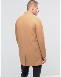 Asos Wool Mix Trench Coat In Camel