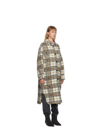 Isabel Marant Etoile Brown And Off White Gabrion Coat