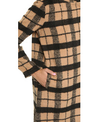 BB Dakota Kellen Collarless Wool Plaid Coat