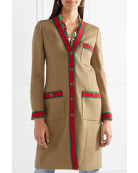 Gucci Grosgrain Trimmed Wool Coat