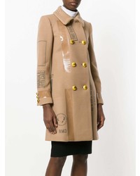 Moschino Patch Print Double Breasted Coat