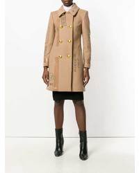 Moschino Patch Print Double Breasted Coat