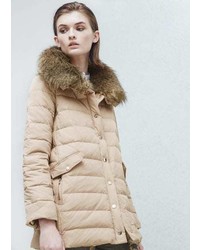 Mango Outlet Quilted Feather Coat
