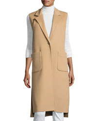 Halston Heritage Double Faced Wool Blend Vest